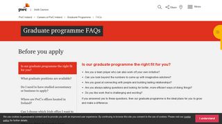 
                            6. FAQs | Graduate programme | PwC Ireland | Careers