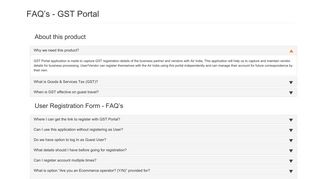 
                            6. FAQ's - GST Portal