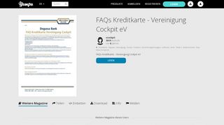 
                            8. FAQs Kreditkarte - Vereinigung Cockpit eV - Yumpu