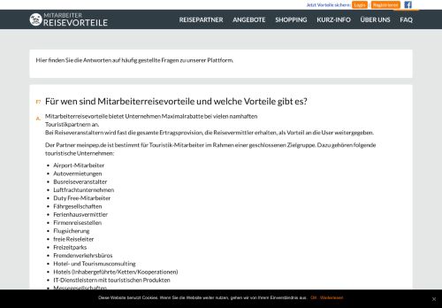 
                            7. FAQs - Mitarbeiterreisevorteile