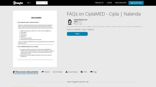 
                            5. FAQs on CiplaMED - Cipla | Nalanda - Yumpu