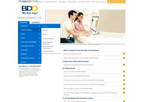 
                            7. FAQs: Online Banking | BDO Unibank, Inc.