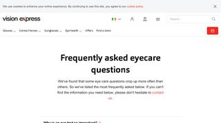 
                            6. FAQs | Opticians | Eyewear | Vision Express