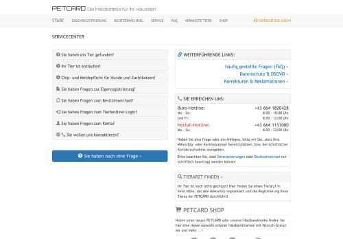 
                            6. FAQs - PETCARD® || Die Meldestelle für Ihr Haustier!
