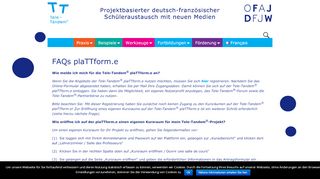 
                            2. FAQs plaTTform.e - Tele-Tandem®