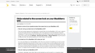 
                            5. FAQs related to the screen lock on your BlackBerry Q10 - Sprint Support