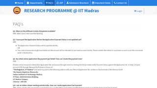 
                            11. FAQ's | Research Programme @ IIT Madras