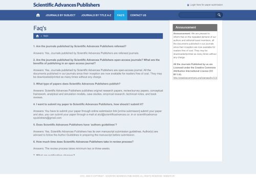 
                            10. Faq's - Scientific Advances Publishers