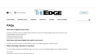 
                            6. FAQs | The Edge Singapore