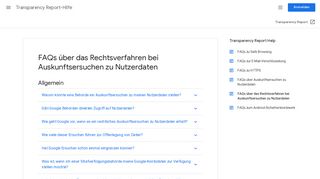 
                            2. FAQs über das Rechtsverfahren bei Auskunftsersuchen zu ...