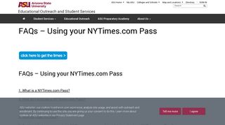 
                            9. FAQs – Using your NYTimes.com Pass | Arizona State University