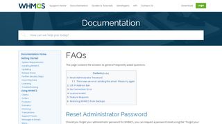 
                            4. FAQs - WHMCS Documentation