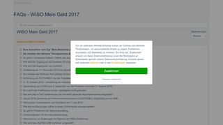 
                            13. FAQs - WISO Mein Geld 2017 - steuerweb - Buhl