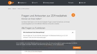 
                            13. FAQs zur ZDFmediathek - ZDFmediathek