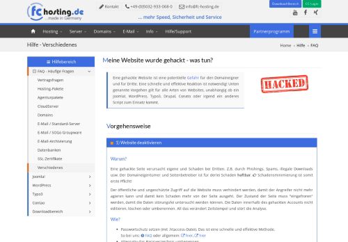 
                            13. FAQ/Support - Joomla!/WordPress wurde gehackt - was tun? - fc ...