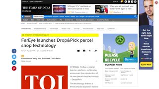 
                            10. FarEye launches Drop&Pick parcel shop technology - Times of India