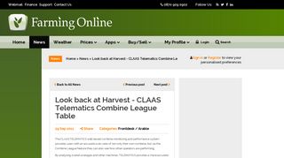 
                            9. Farming News - Look back at Harvest - CLAAS Telematics Combine ...