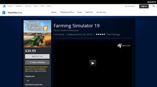 
                            9. Farming Simulator 19 on PS4 | Official PlayStation™Store US