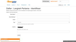 
                            3. FasaPay Online Payment System - Daftar: Identifikasi