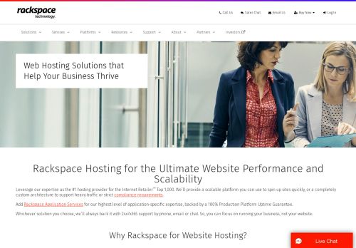 
                            7. Fast and scalable website hosting services by Rackspace