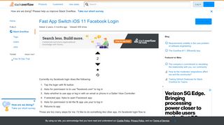 
                            6. Fast App Switch iOS 11 Facebook Login - Stack Overflow