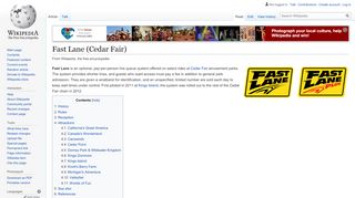 
                            11. Fast Lane (Cedar Fair) - Wikipedia