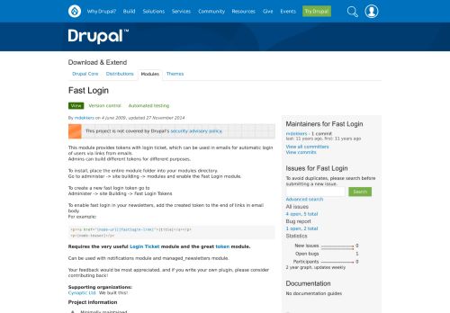 
                            10. Fast Login | Drupal.org