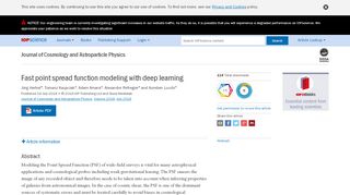 
                            6. Fast point spread function modeling with deep learning - IOPscience