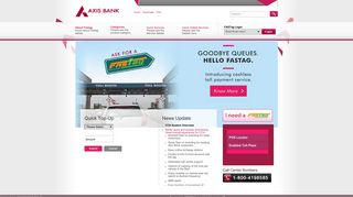 
                            6. FASTag Axis Bank Electronic Toll Collection