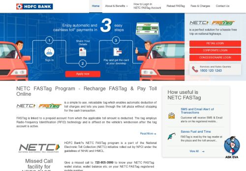 
                            1. FASTag Electronic Toll Collection - Pay Highway Toll Online | HDFC ...