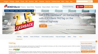 
                            2. FASTag - Pay Highway Toll Online - Electronic Toll ... - ICICI Bank