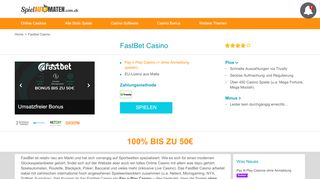 
                            6. FastBet Casino Bewertung | Mit 250 Spielen + 800 Euro Bonus