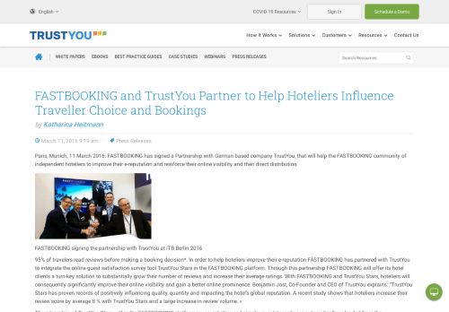 
                            4. FASTBOOKING and TrustYou Partner to Help Hoteliers Influence ...
