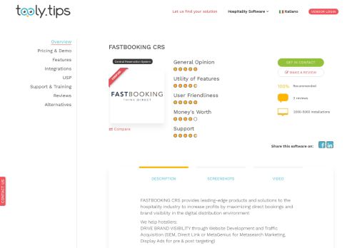 
                            6. FASTBOOKING CRS Reviews & Alternatives | 2019 | tooly.tips