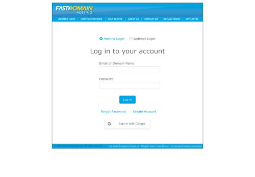 
                            10. FastDomain - Account Login