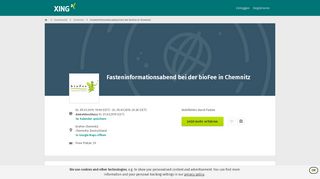 
                            8. Fasteninformationsabend bei der bioFee in Chemnitz in Chemnitz - Xing