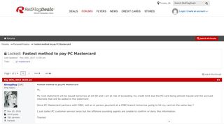 
                            10. Fastest method to pay PC Mastercard - RedFlagDeals.com Forums