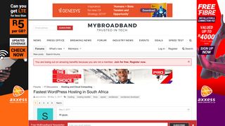 
                            4. Fastest WordPress Hosting in South Africa | MyBroadband