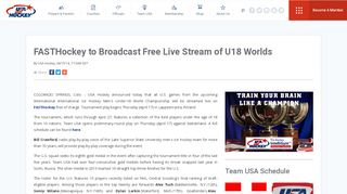 
                            8. FASTHockey to Broadcast Free Live Stream of U18 Worlds