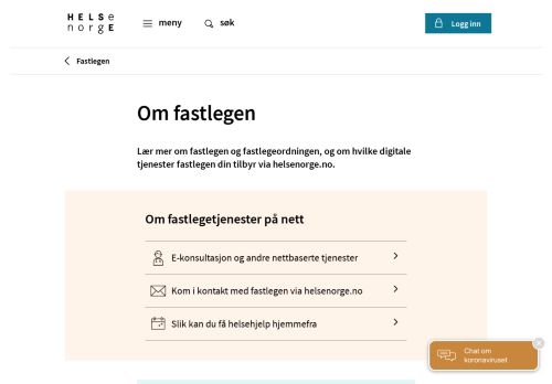 
                            8. Fastlege - helsenorge.no
