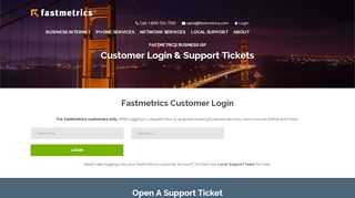 
                            10. Fastmetrics Customer Account Log In & Support Ticket Portal
