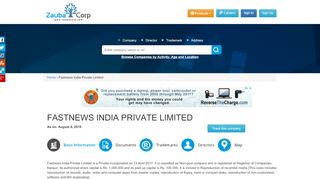 
                            10. FASTNEWS INDIA PRIVATE LIMITED - Company, directors and ...