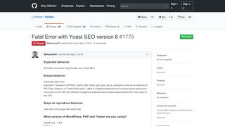 
                            6. Fatal Error with Yoast SEO version 8 · Issue #1775 · timber/timber ...