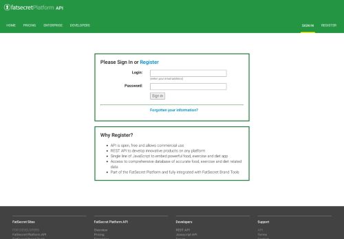 
                            1. FatSecret Platform API - Sign In