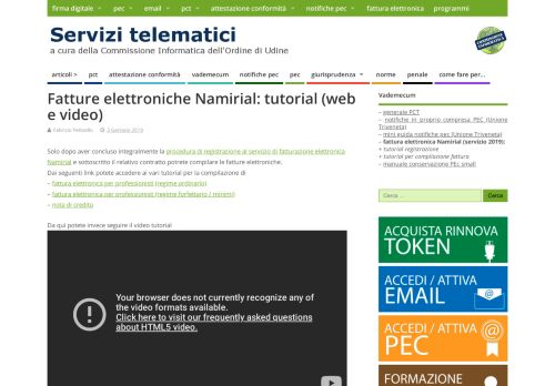 
                            11. Fatture elettroniche Namirial: tutorial (web e video) – Servizi telematici