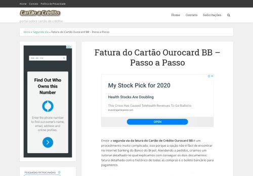 
                            9. Fatura do Cartão Ourocard BB – Passo a Passo - Cartão a Crédito