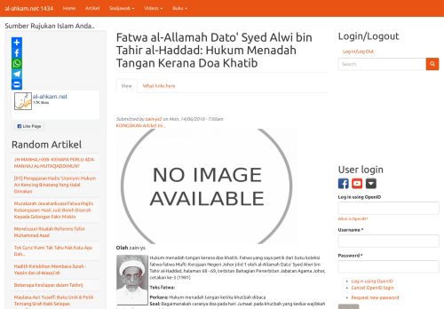 
                            9. Fatwa al-Allamah Dato' Syed Alwi bin Tahir al-Haddad: Hukum ...