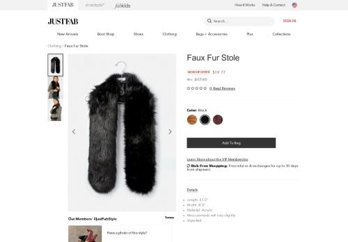 
                            8. Faux Fur Stole Accessories in Black - Get great deals at JustFab