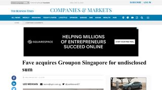 
                            5. Fave acquires Groupon Singapore for undisclosed sum, Companies ...
