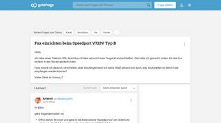 
                            7. Fax einrichten beim Speedport V723V Typ B (Router, Kabel, Telekom ...